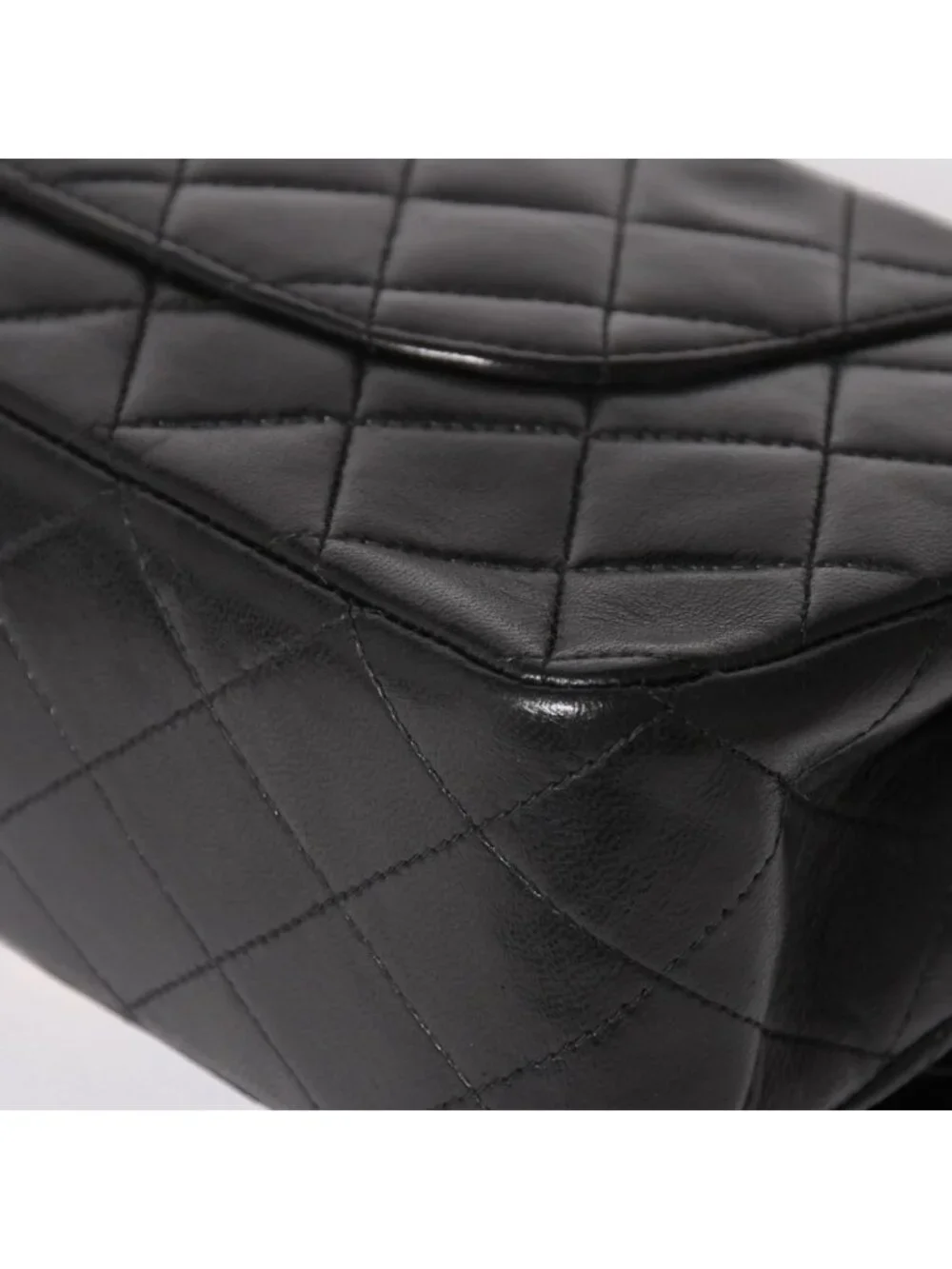 Chanel Quilted 25 Double Flap Chain Shoulder Bag Lambskin CC Logo Black